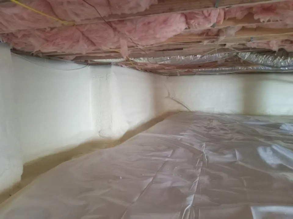 Crawl space encapsulation with closed-cell spray foam for Attic Insulation in Colton